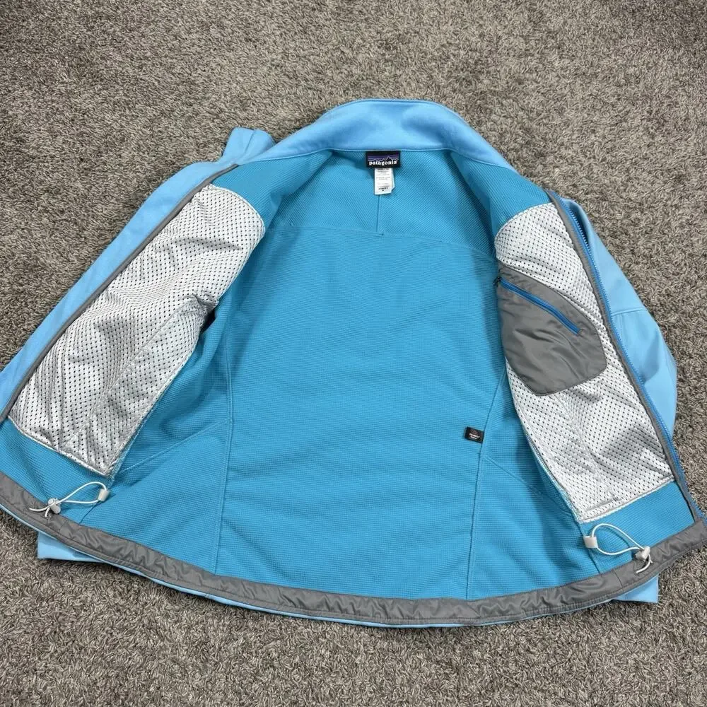 Women's Patagonia Adze Hybrid Jacket Polartec Soft Shell Full Zip Blue Cyan M - Picture 5 of 7
